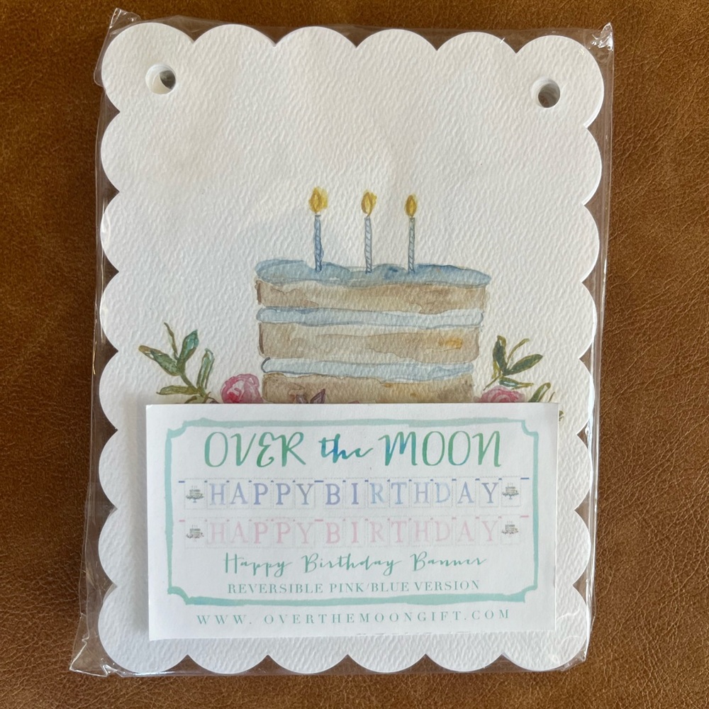 New Over the Moon Happy Birthday Banner